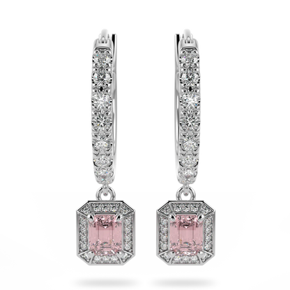 Empower White Gold Heritage Morganite Drop Earrings by Blacklock Jewellery, Empower collection