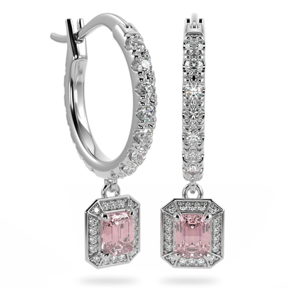 Blacklock Empower drop earrings in White Gold with Morganite — side view
