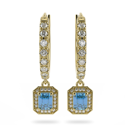 Blacklock Empower drop earrings in Yellow Gold with Aquamarine