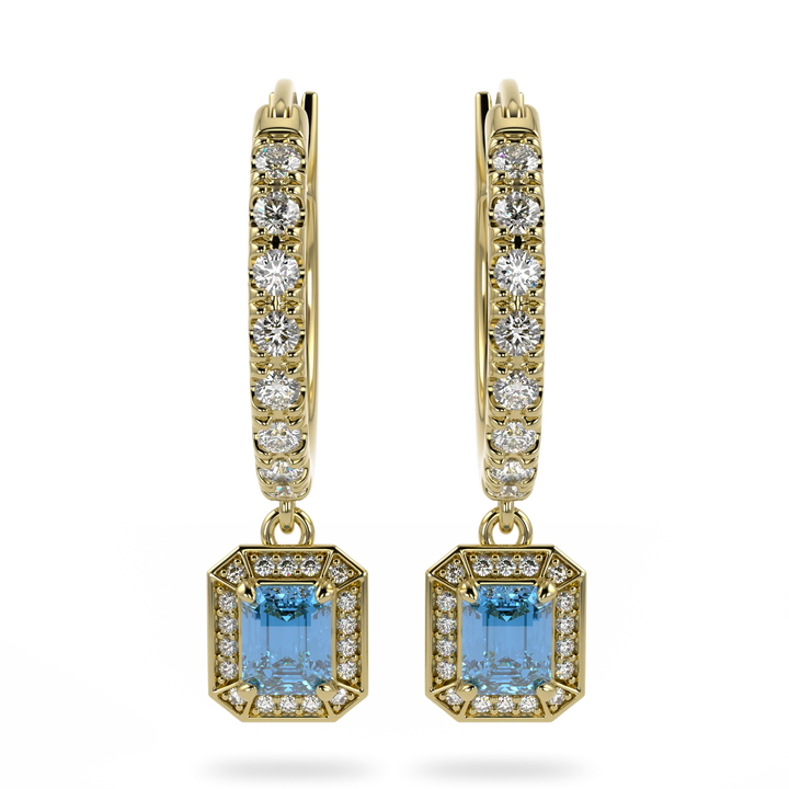 Empower Yellow Gold Heritage Aquamarine Drop Earrings