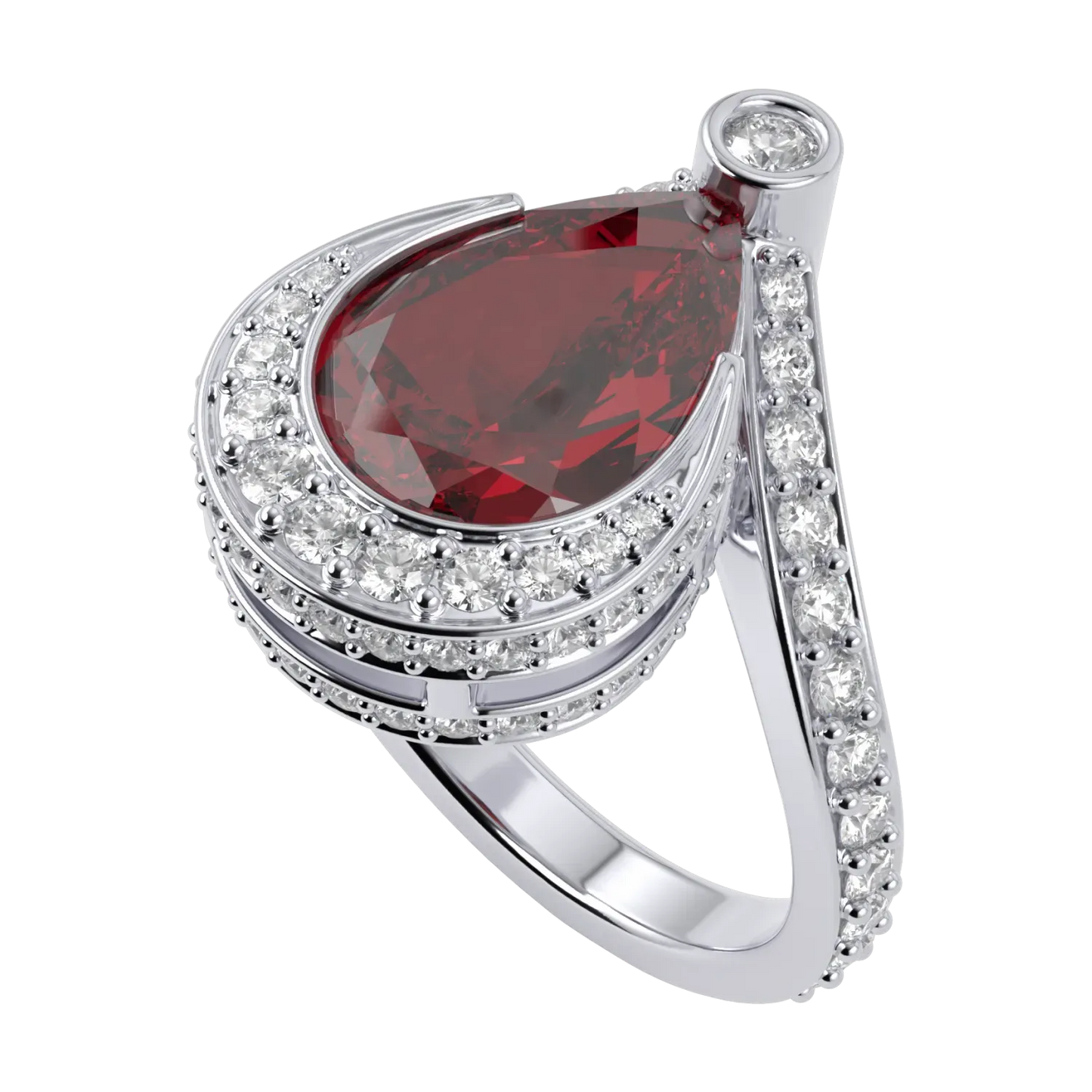 Evermore Ruby Diamond Ring by Blacklock Jewellery, High Jewellery collection — side view