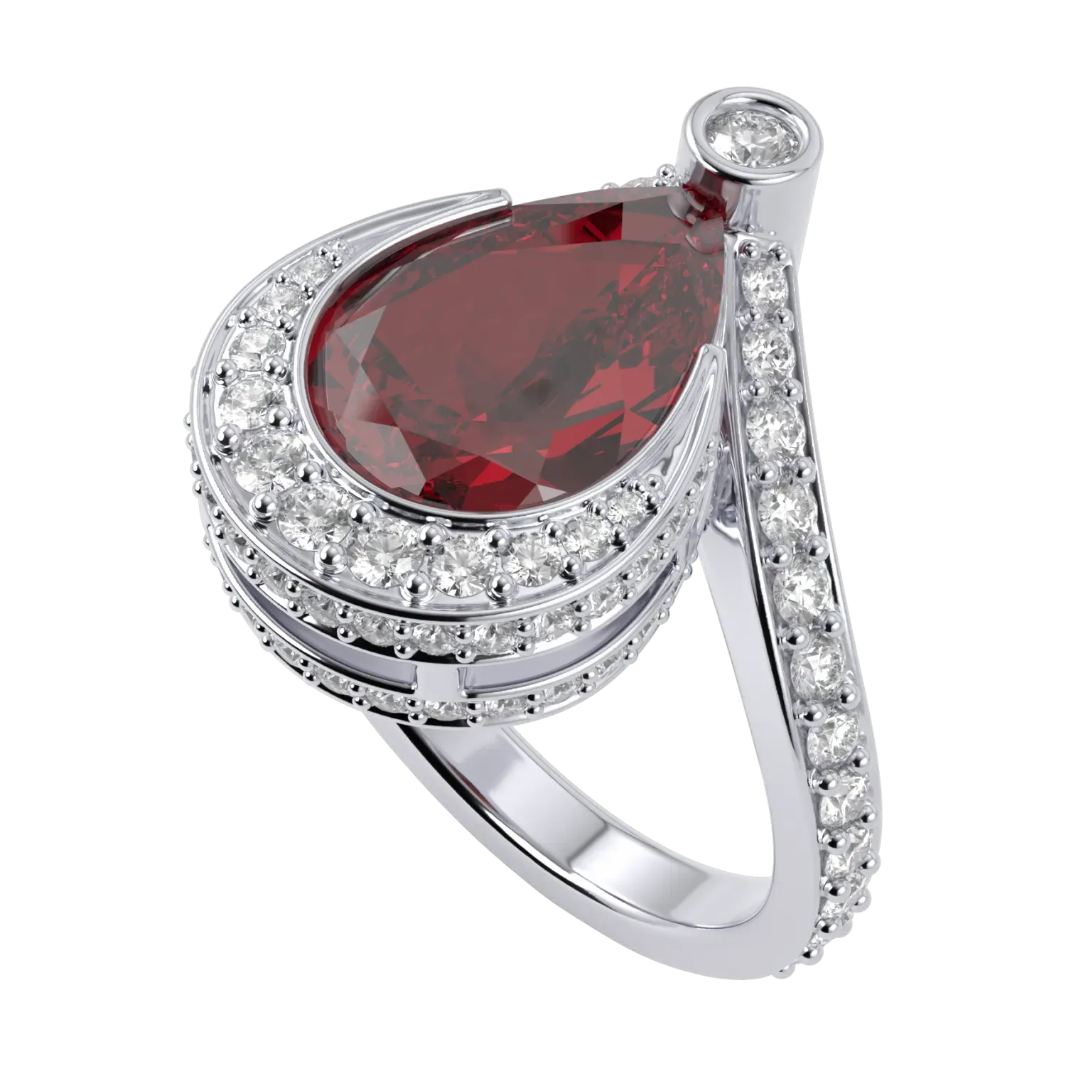 Evermore Ruby Diamond Ring by Blacklock Jewellery, High Jewellery collection — side view