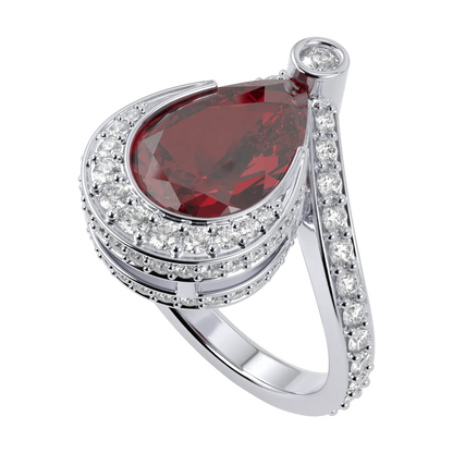 Evermore Ruby Diamond Ring by Blacklock Jewellery, High Jewellery collection — side view