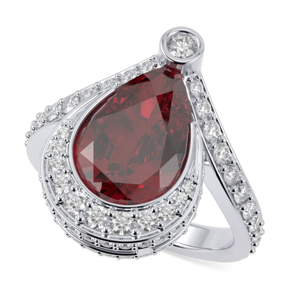 Blacklock Evermore High Jewellery collection Ruby and Diamond ring in Platinum — detail view