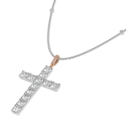 Handcrafted Platinum Diamond set cross by Blacklock, High Jewellery collection — detail view