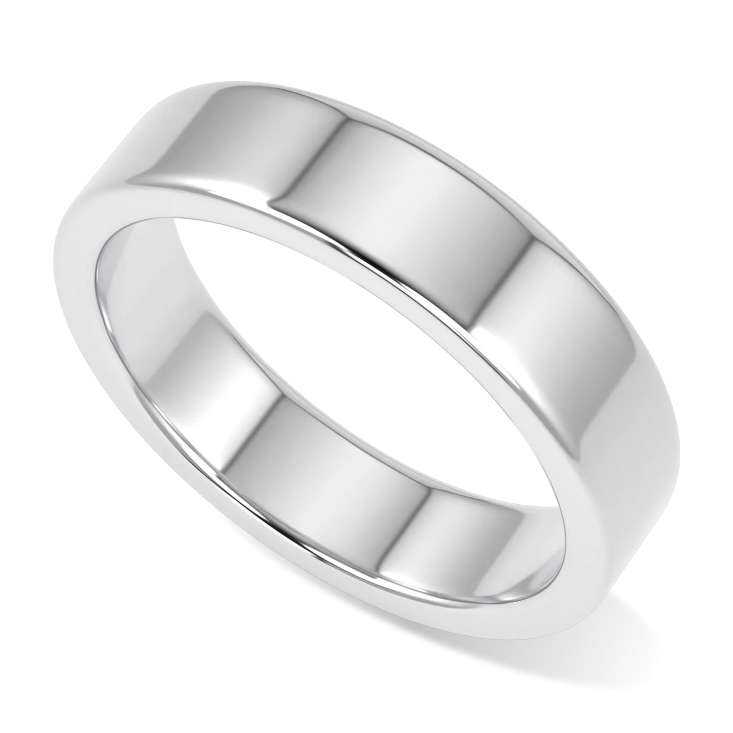 Force collection 5mm wedding band in Platinum, Blacklock Jewellery — worn view