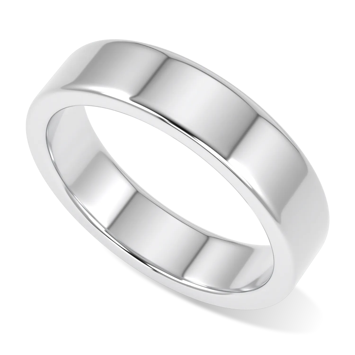 Force collection 5mm wedding band in Platinum, Blacklock Jewellery — worn view