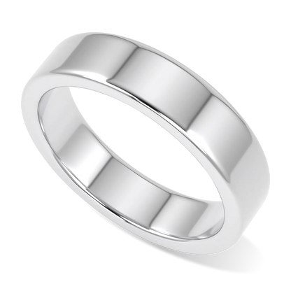 Force collection 5mm wedding band in Platinum, Blacklock Jewellery — worn view