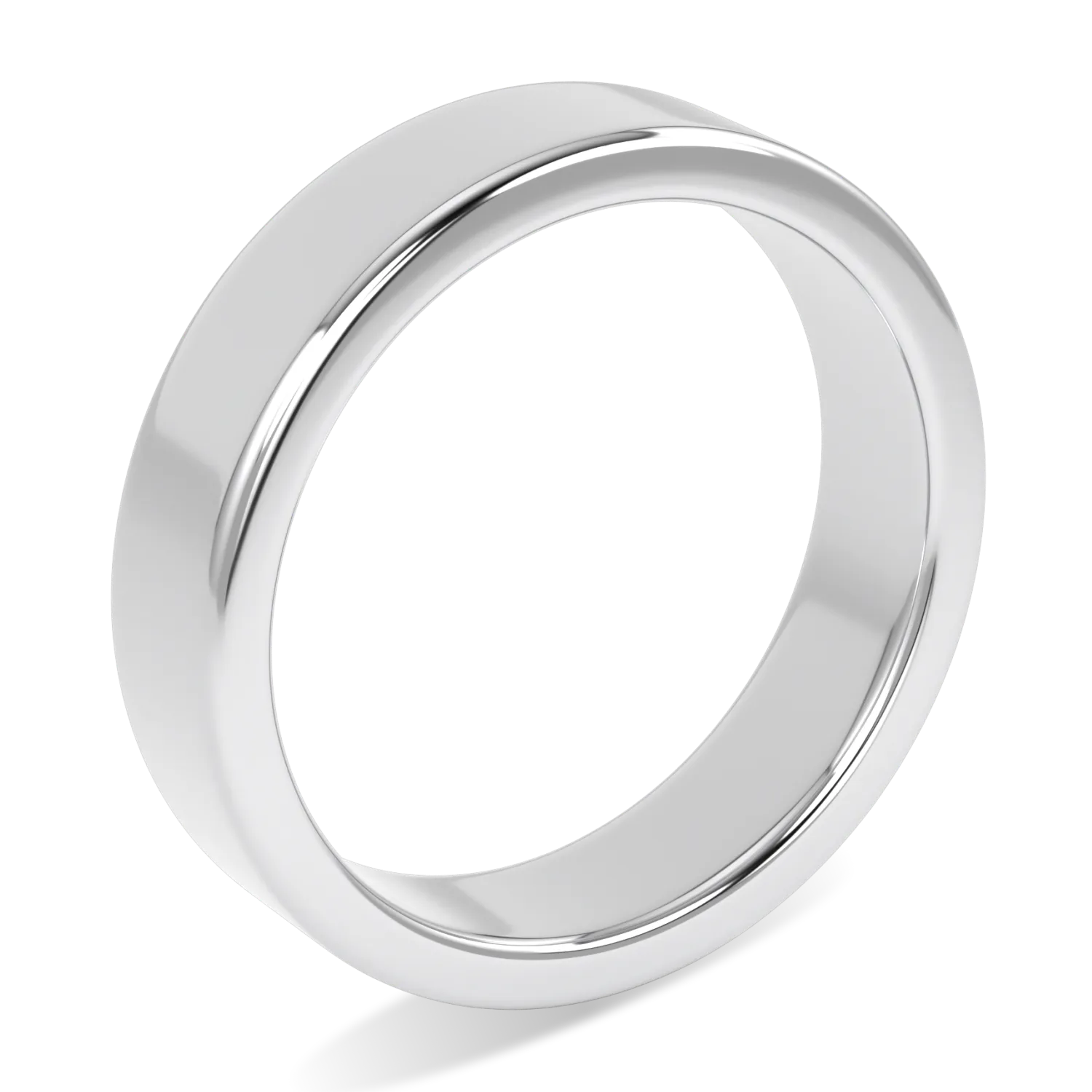 Handcrafted 5mm Platinum wedding band by Blacklock, Force collection — alternate angle