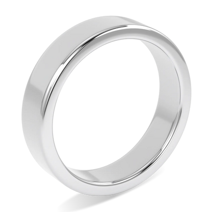 Handcrafted 5mm Platinum wedding band by Blacklock, Force collection — alternate angle