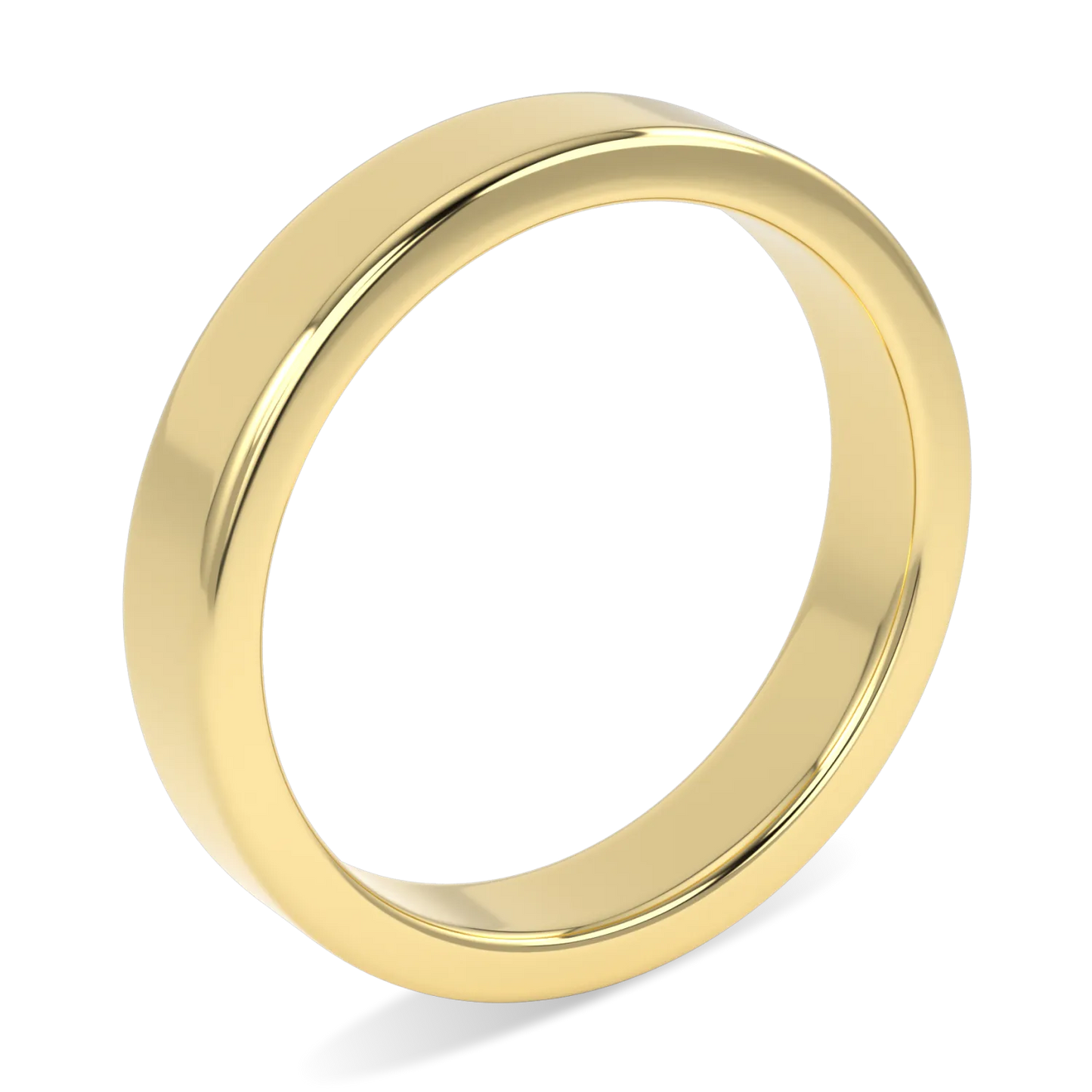 18ct Yellow Gold 4mm wedding band from Blacklock's Force collection — side view