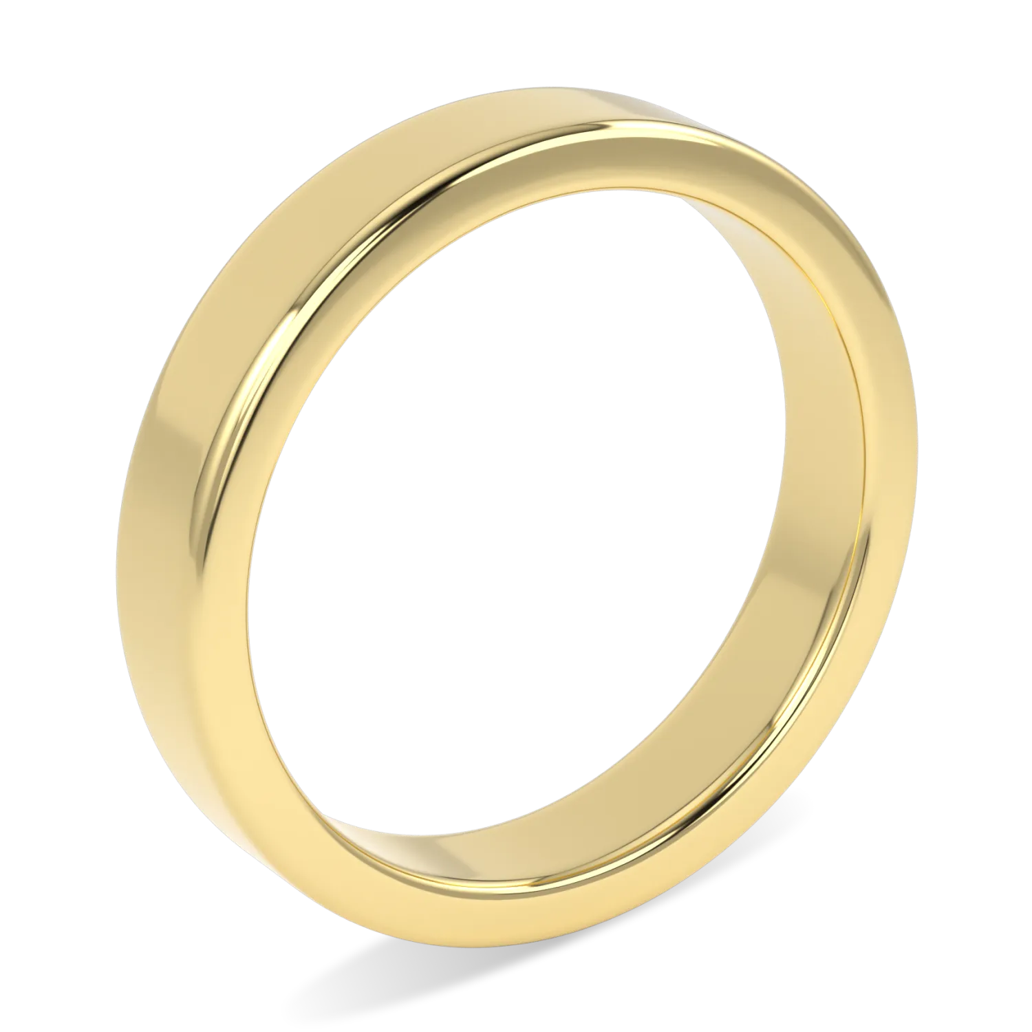 18ct Yellow Gold 4mm wedding band from Blacklock's Force collection — side view
