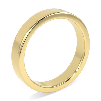 18ct Yellow Gold 4mm wedding band from Blacklock's Force collection — side view