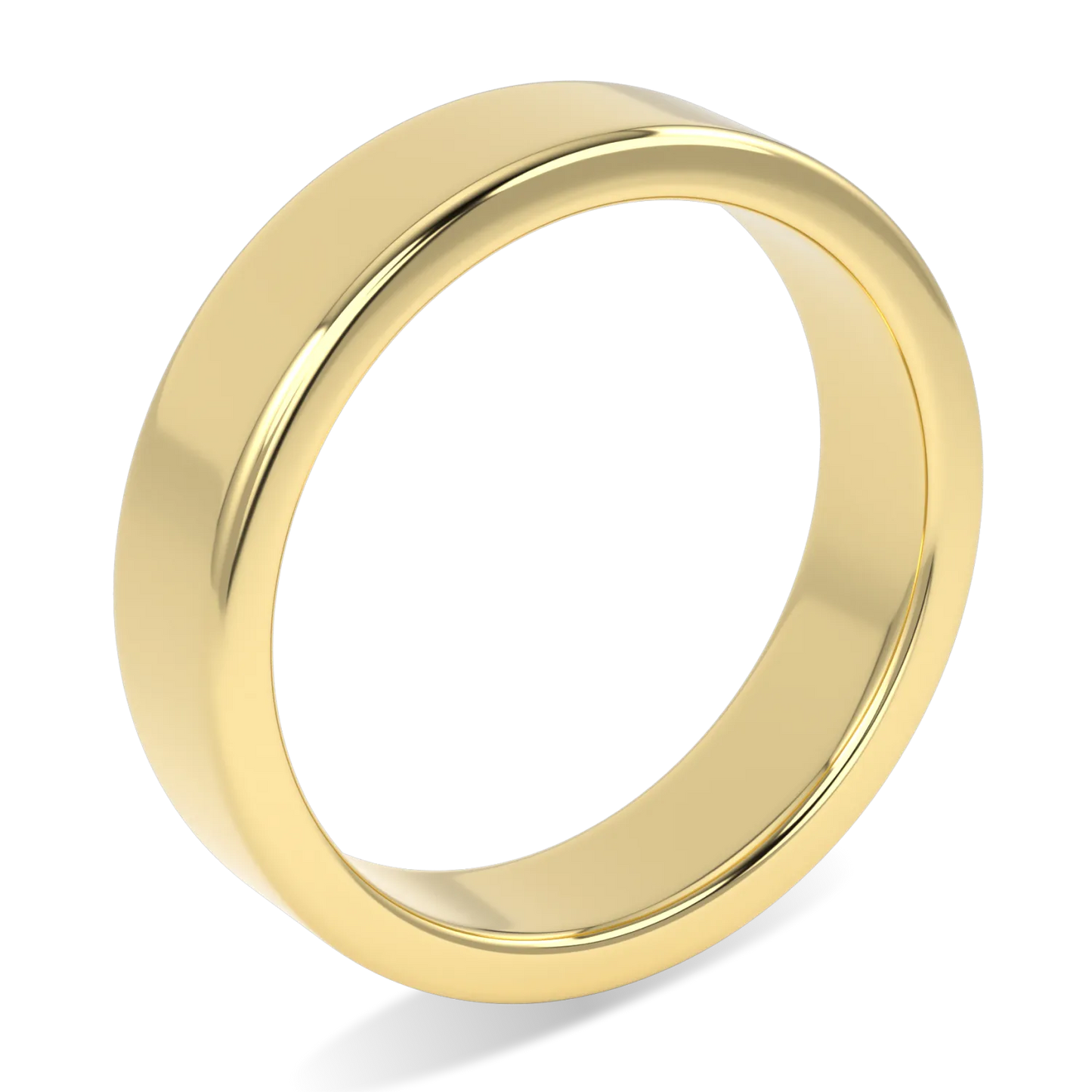 5mm 18ct Yellow Gold Wedding Band by Blacklock Jewellery, Force collection — alternate angle