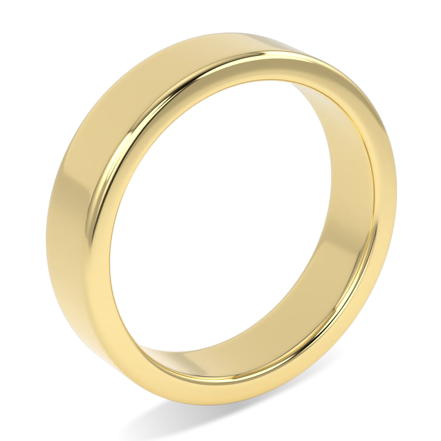 5mm 18ct Yellow Gold Wedding Band by Blacklock Jewellery, Force collection — alternate angle