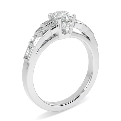 0.50cts Platinum Asscher Cut Diamond engagement ring from Blacklock's Force collection — detail view