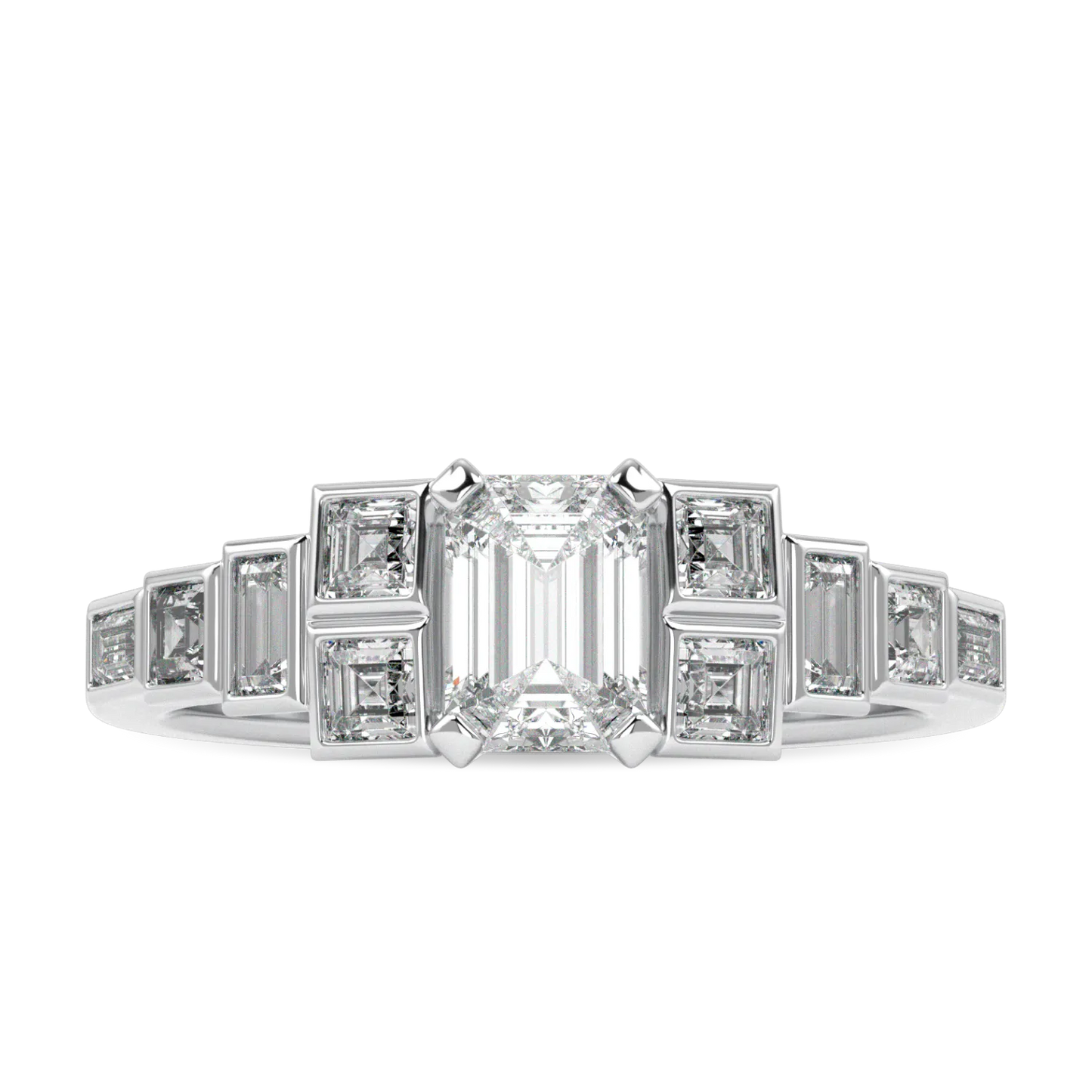 Handcrafted Platinum 0.50cts Diamond engagement ring by Blacklock, Force collection — side view