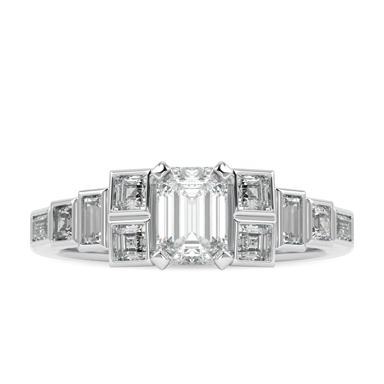 Handcrafted Platinum 0.50cts Diamond engagement ring by Blacklock, Force collection — side view
