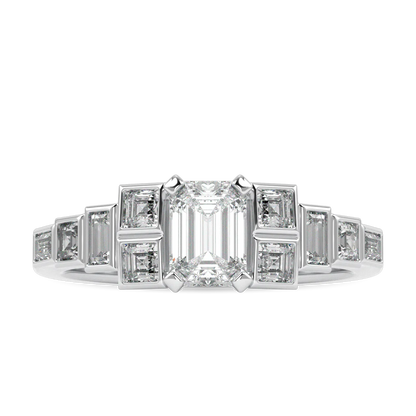 Handcrafted Platinum 0.50cts Diamond engagement ring by Blacklock, Force collection — side view