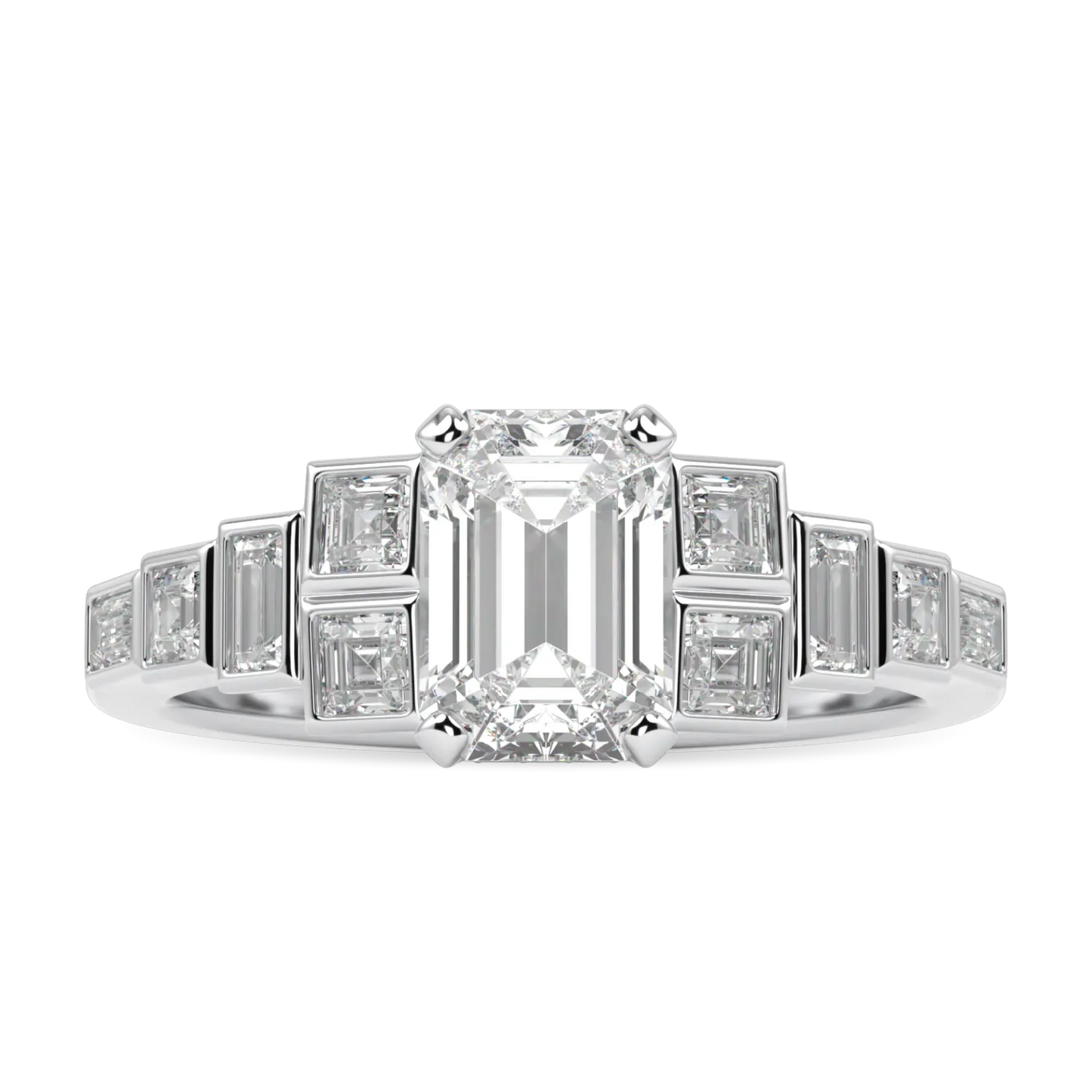 Blacklock Force collection 1.00cts engagement ring in Platinum with Diamond — side view