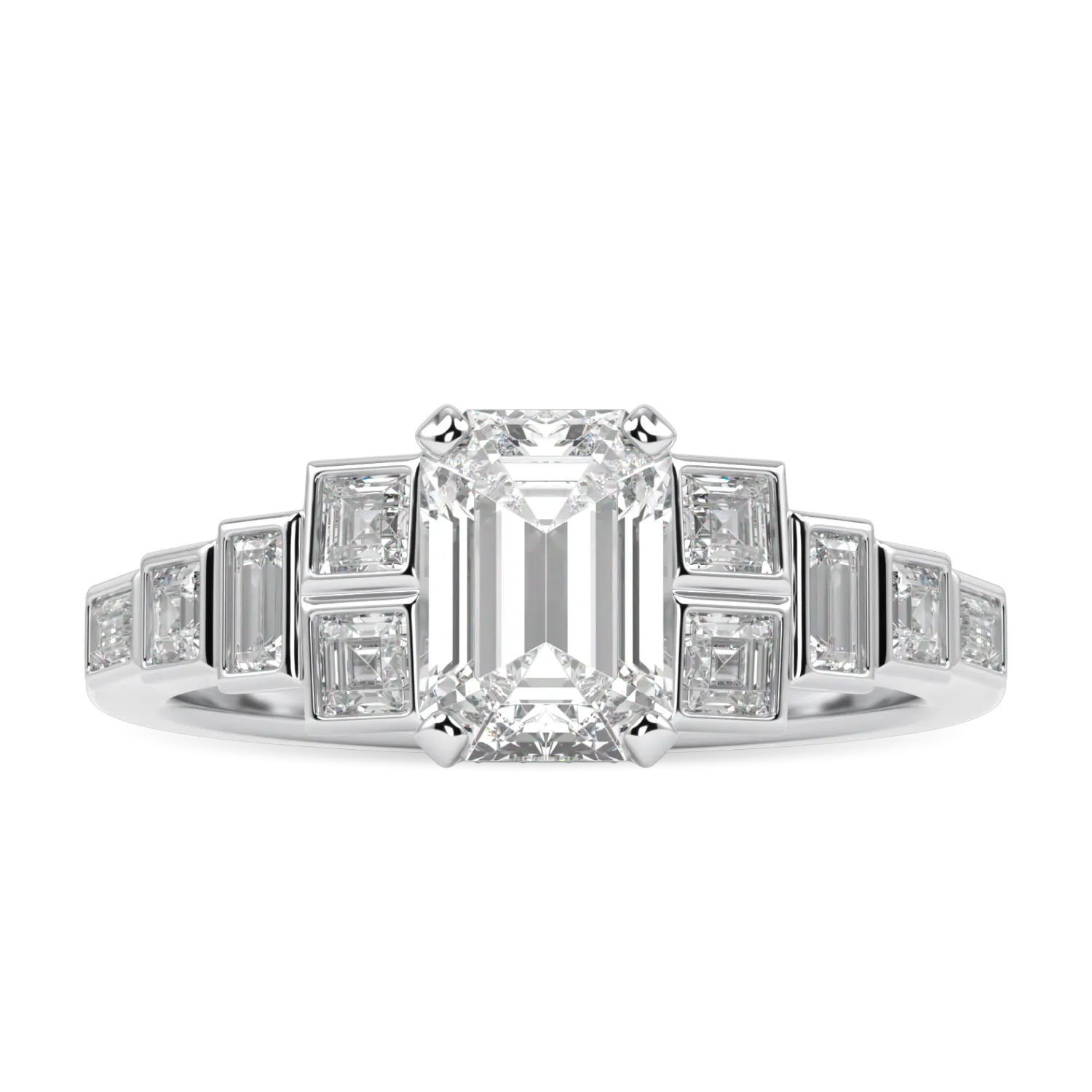 Blacklock Force collection 1.00cts engagement ring in Platinum with Diamond — side view