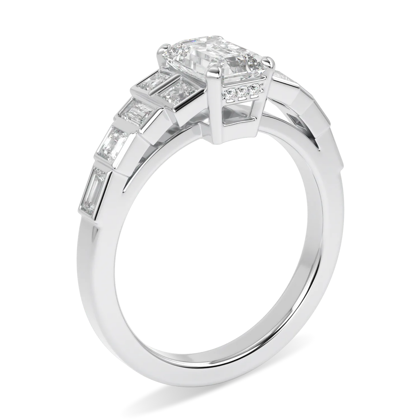 Platinum 1.00cts Diamond engagement ring from Blacklock's Force collection — detail view