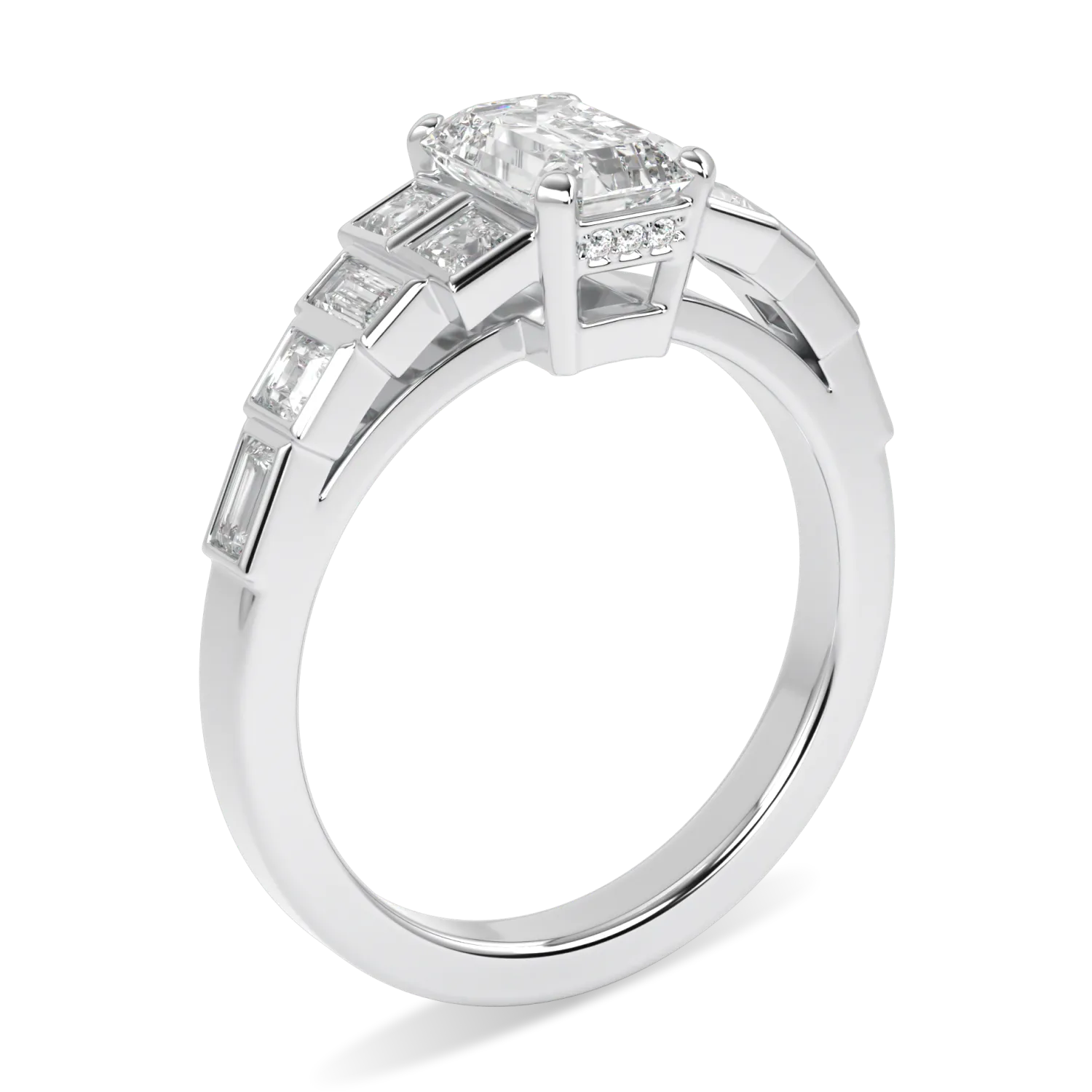 Platinum 1.00cts Diamond engagement ring from Blacklock's Force collection — detail view