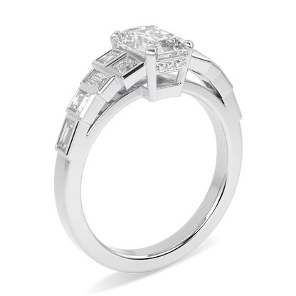 Platinum 1.00cts Diamond engagement ring from Blacklock's Force collection — detail view