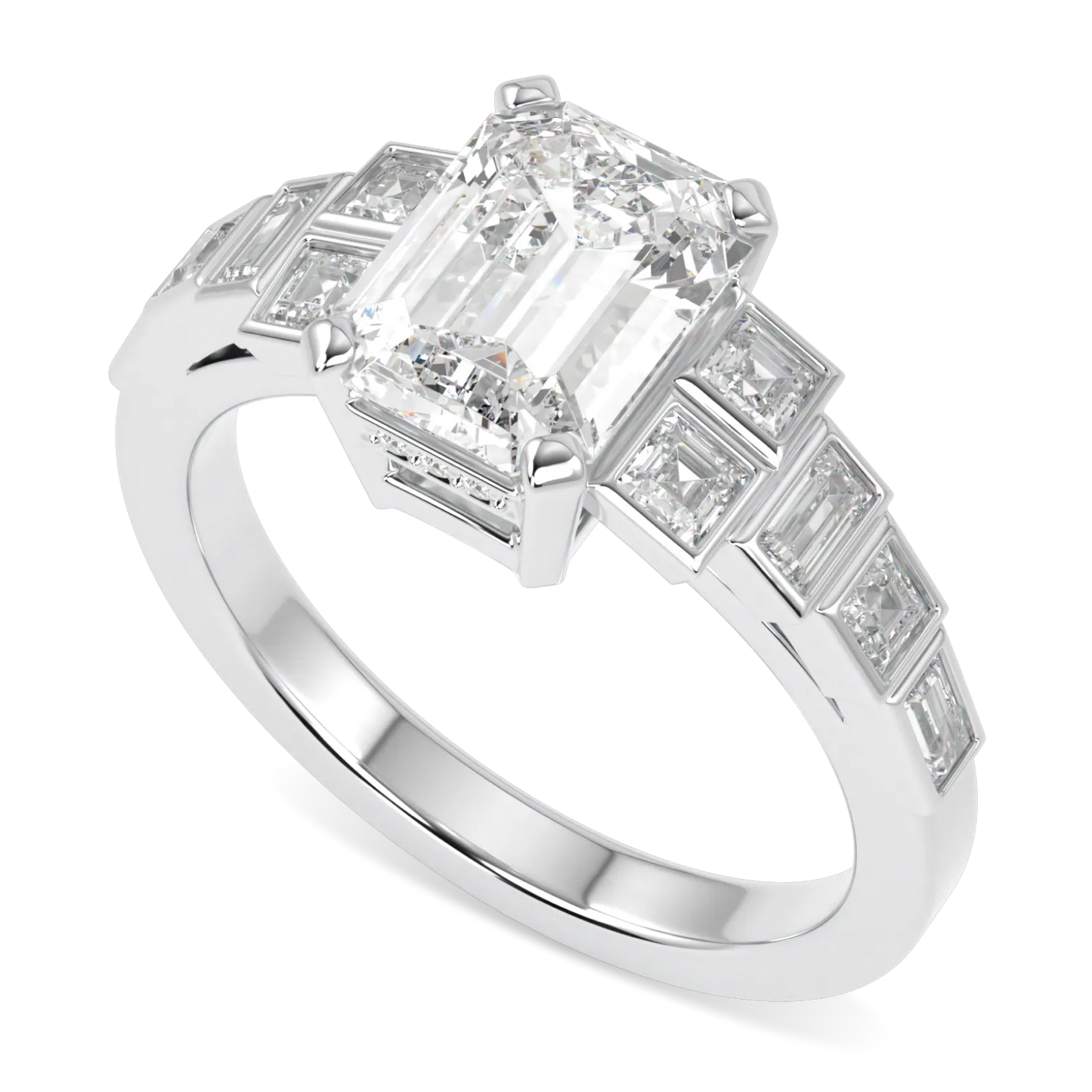 Handcrafted 1.80cts Platinum engagement ring with Diamond by Blacklock, Force collection