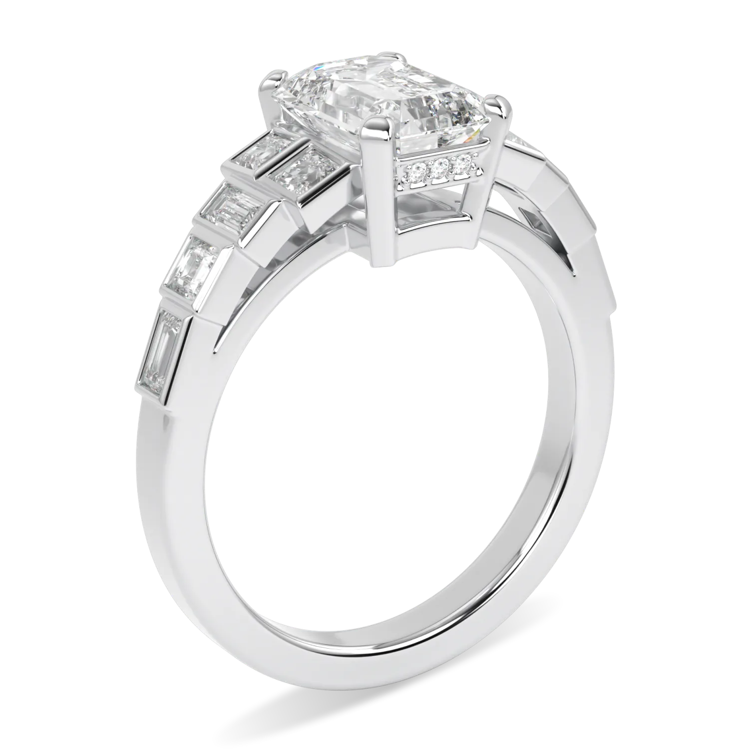 Blacklock Force collection 1.80cts engagement ring in Platinum with Diamond — detail view