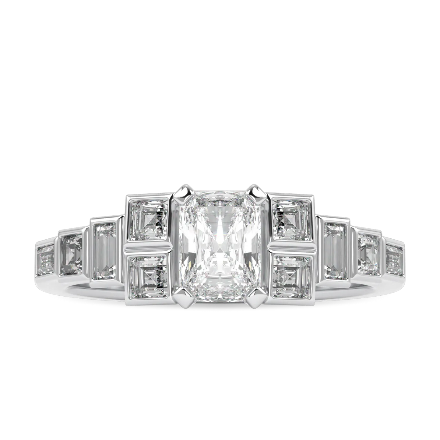 Force collection 0.50cts Diamond engagement ring set in Platinum, Blacklock Jewellery — side view