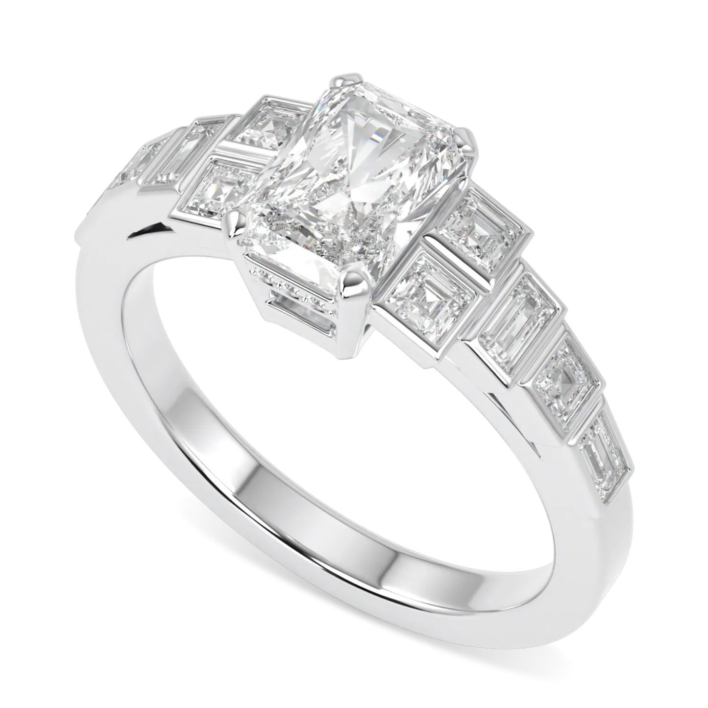 Handcrafted Platinum 1.00cts Diamond engagement ring by Blacklock, Force collection