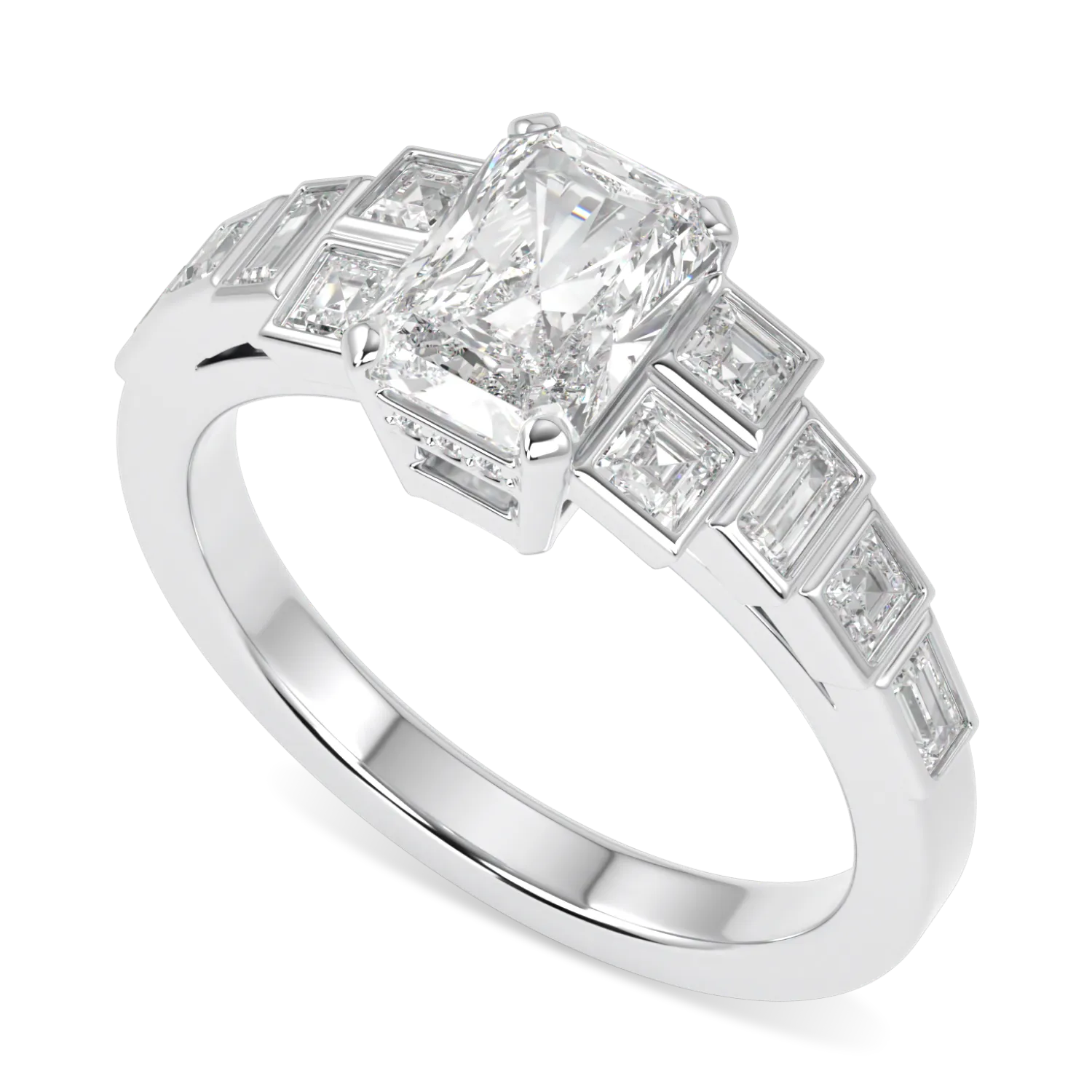 Handcrafted Platinum 1.00cts Diamond engagement ring by Blacklock, Force collection