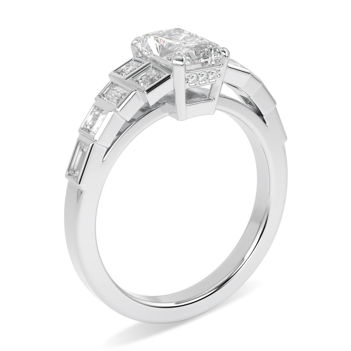 Blacklock Force collection 1.00cts Diamond engagement ring in Platinum — detail view