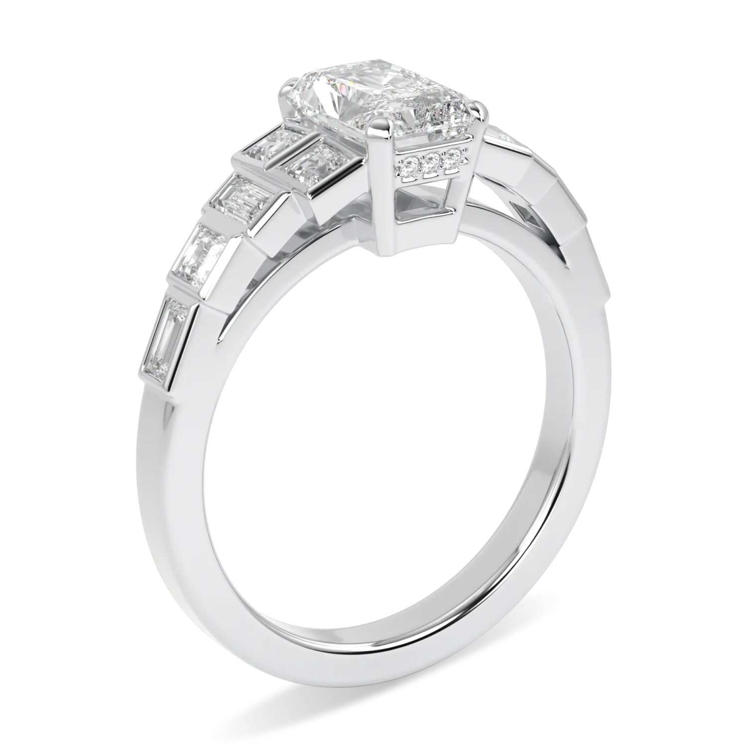 Blacklock Force collection 1.00cts Diamond engagement ring in Platinum — detail view
