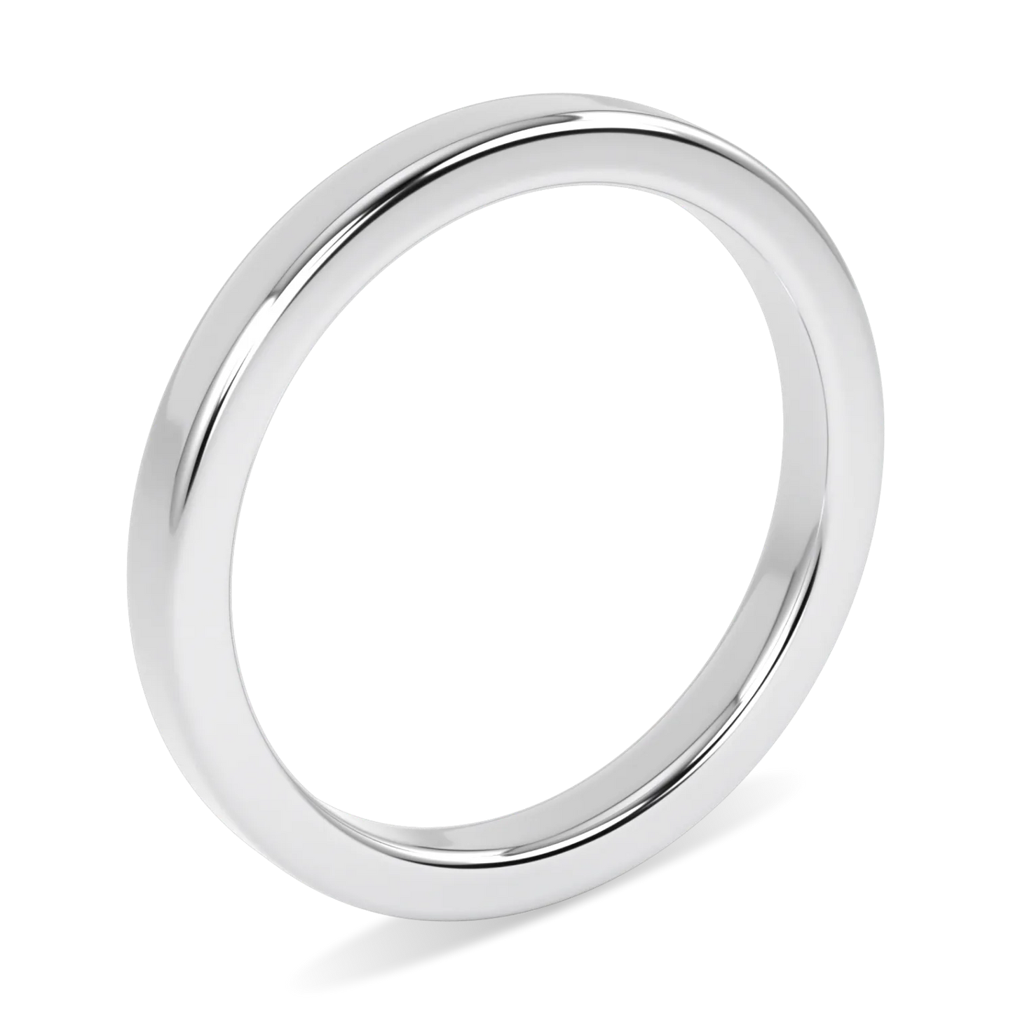 2mm Platinum wedding band from Blacklock's Force collection — side view