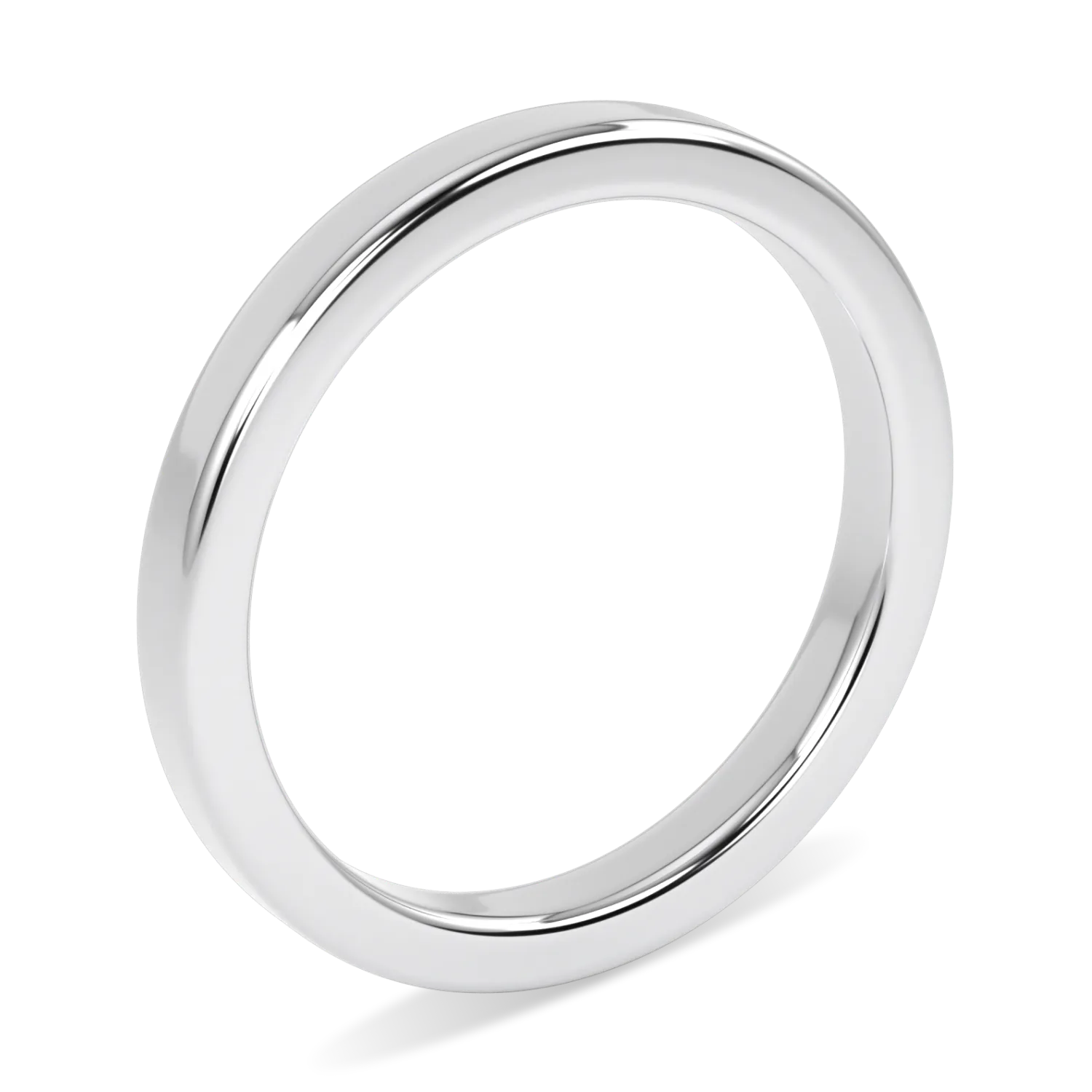 2mm Platinum wedding band from Blacklock's Force collection — side view