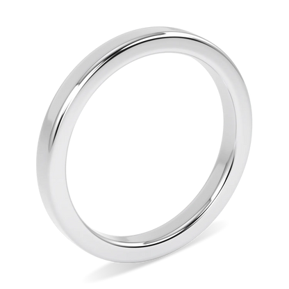 2mm Platinum wedding band from Blacklock's Force collection — side view
