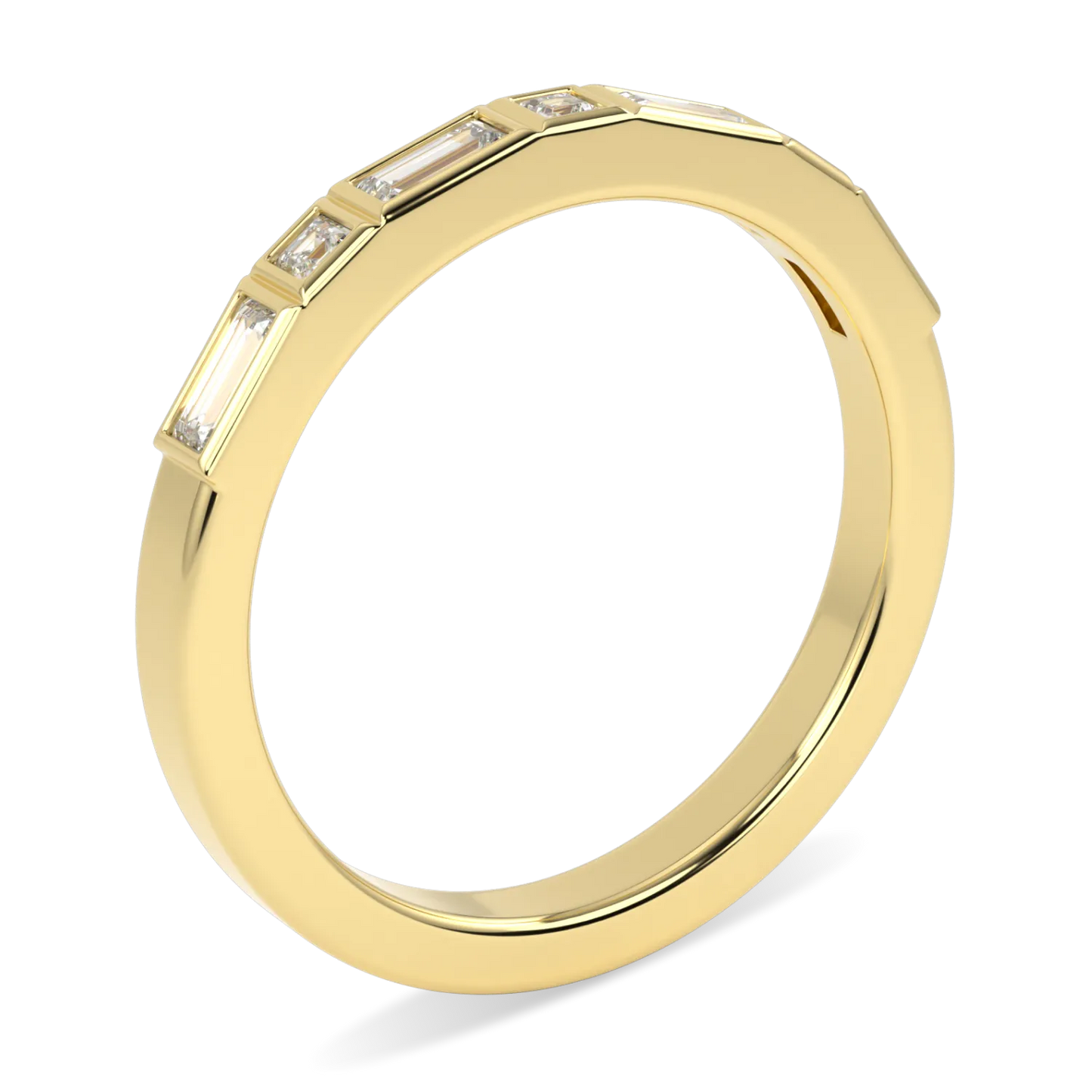 Force collection wedding band featuring 0.28cts of Diamond set in 18ct Yellow Gold, Blacklock Jewellery — side view