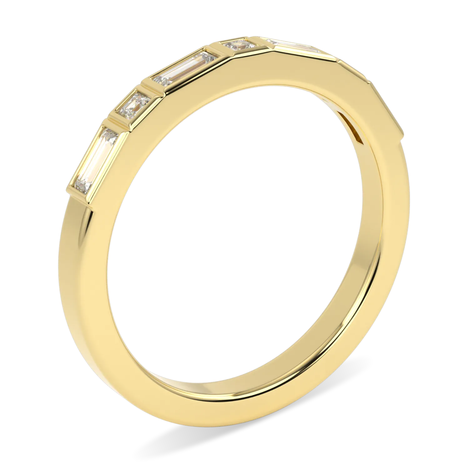 Force collection wedding band featuring 0.28cts of Diamond set in 18ct Yellow Gold, Blacklock Jewellery — side view