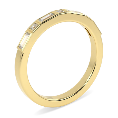 Force collection wedding band featuring 0.28cts of Diamond set in 18ct Yellow Gold, Blacklock Jewellery — side view