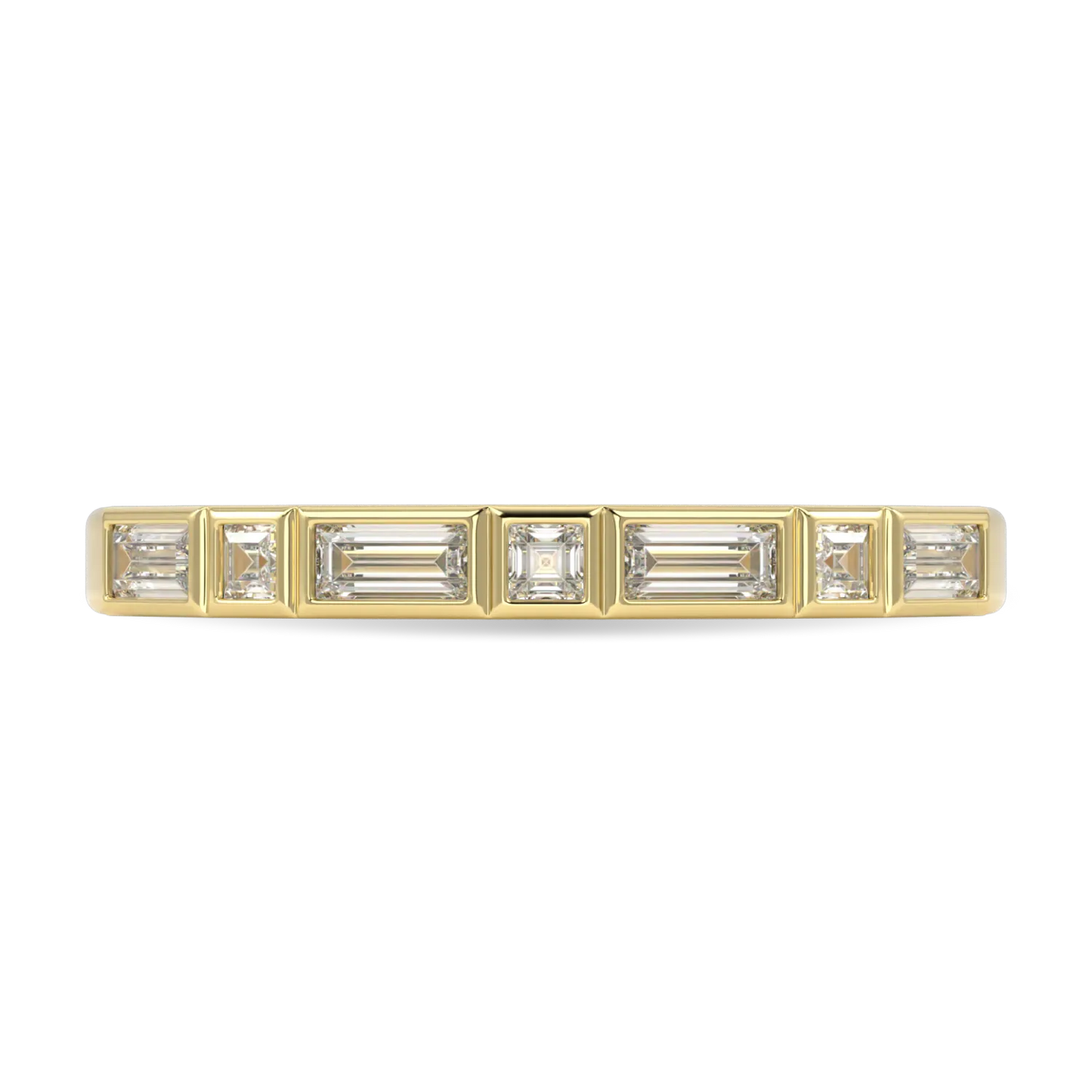 Handcrafted Yellow Gold wedding band with 0.28cts of Diamond by Blacklock, Force collection — detail view