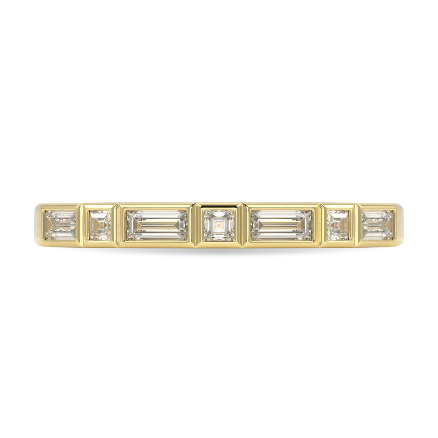 Handcrafted Yellow Gold wedding band with 0.28cts of Diamond by Blacklock, Force collection — detail view