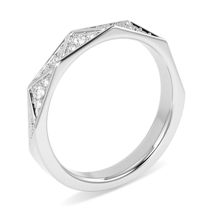 Blacklock Hawthorn wedding band in Platinum with Diamond — side view