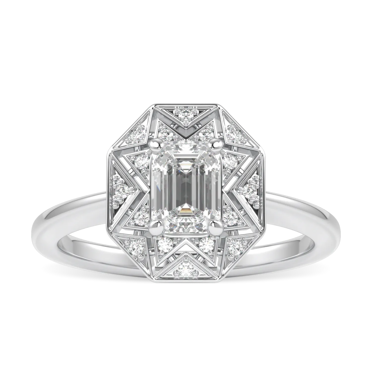 Handcrafted Platinum 0.50cts diamond engagement ring by Blacklock, Hawthorn collection — side view