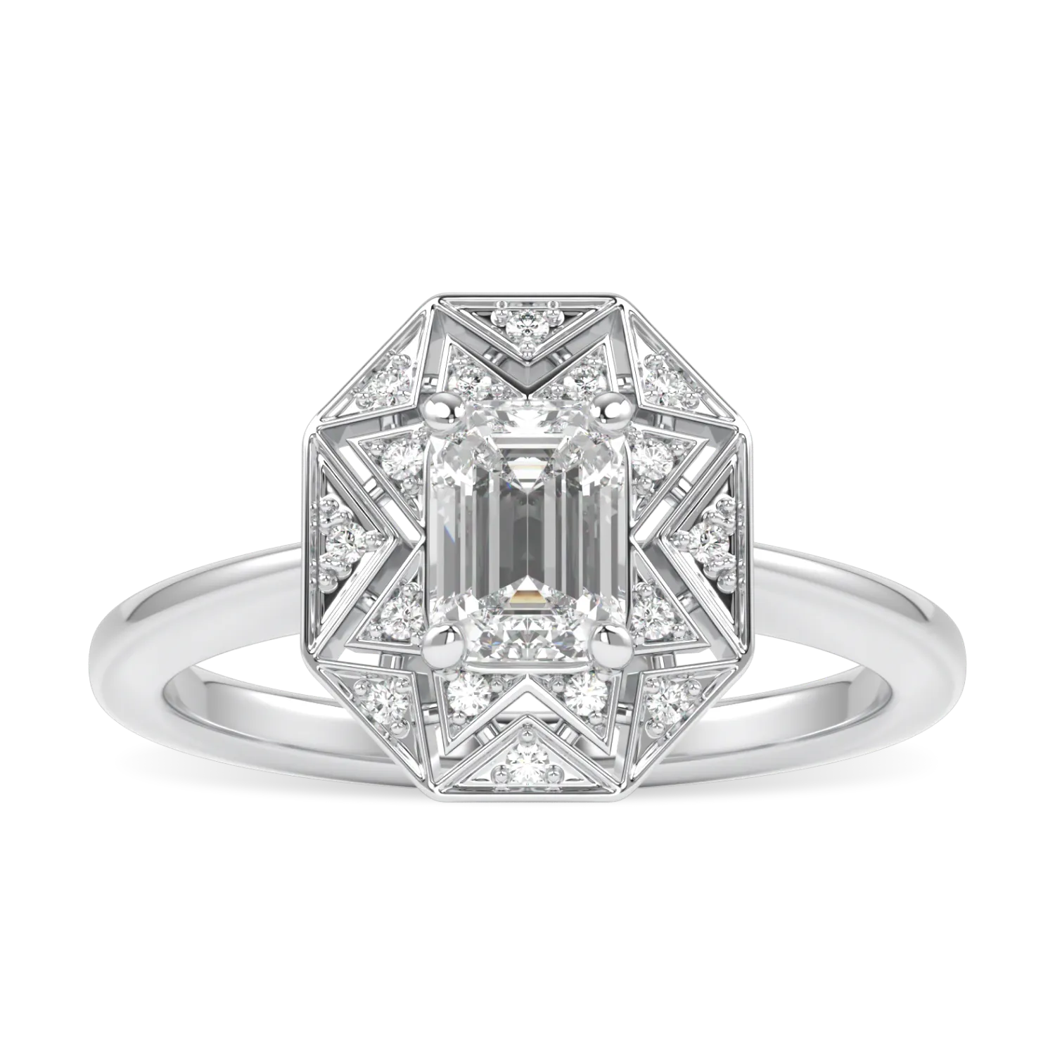 Handcrafted Platinum 0.50cts diamond engagement ring by Blacklock, Hawthorn collection — side view