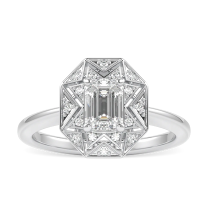 Handcrafted Platinum 0.50cts diamond engagement ring by Blacklock, Hawthorn collection — side view