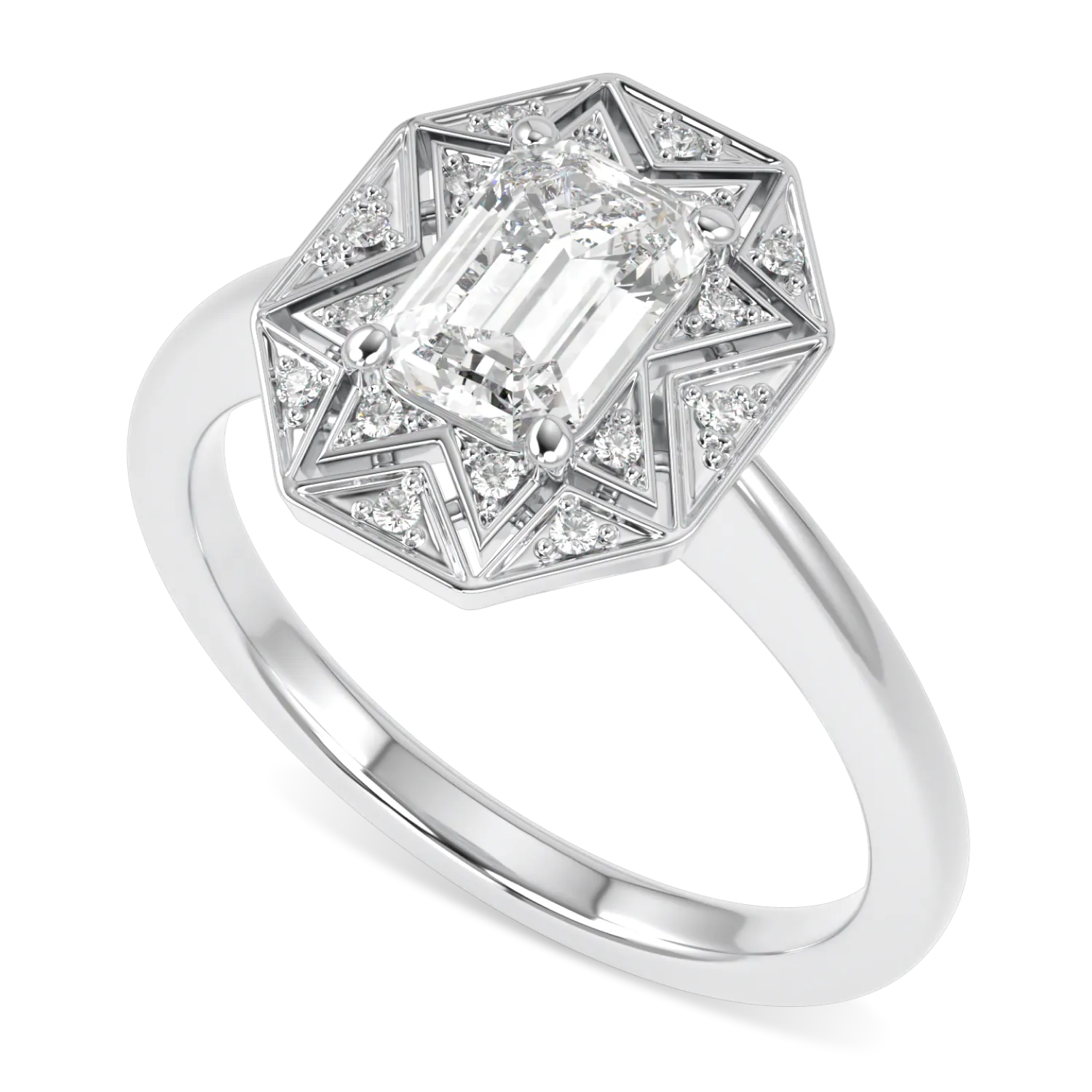 Platinum 0.70cts Emerald Cut Diamond engagement ring from Blacklock's Hawthorn collection