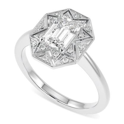 Platinum 0.70cts Emerald Cut Diamond engagement ring from Blacklock's Hawthorn collection