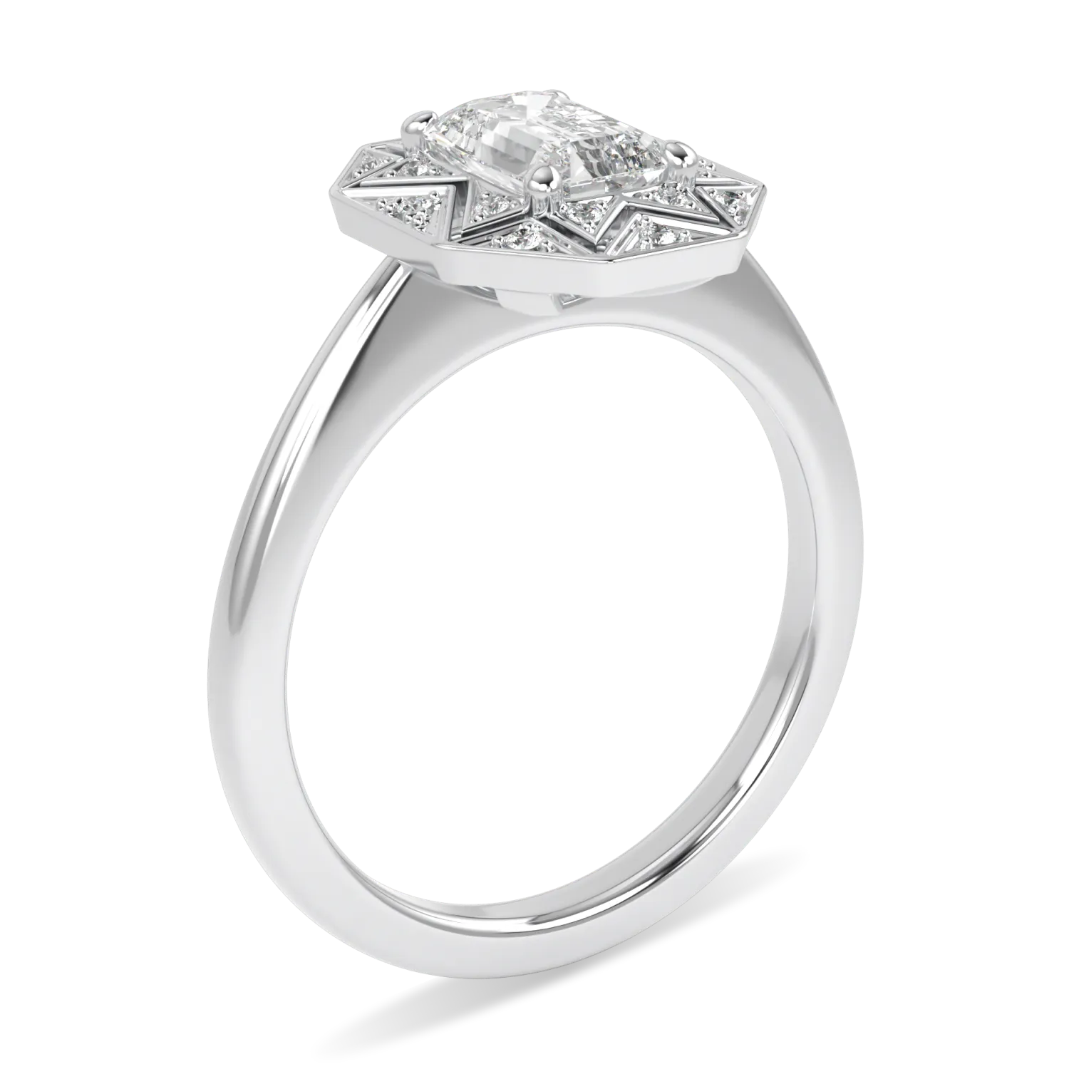Handcrafted Platinum 0.70cts diamond engagement ring by Blacklock, Hawthorn collection — detail view